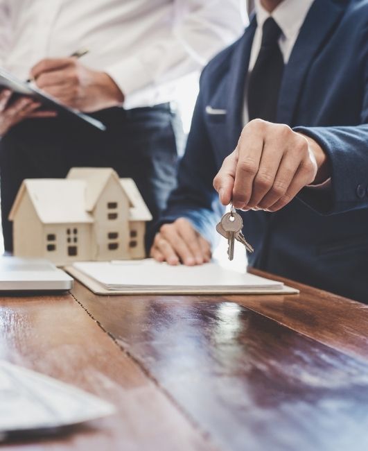 Handing over house keys